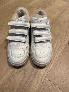 GHOUD White Faux-Fur Lined Velcro Sneakers